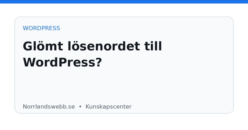 Glömt lösenordet till WordPress? – illustrativ huvudbild