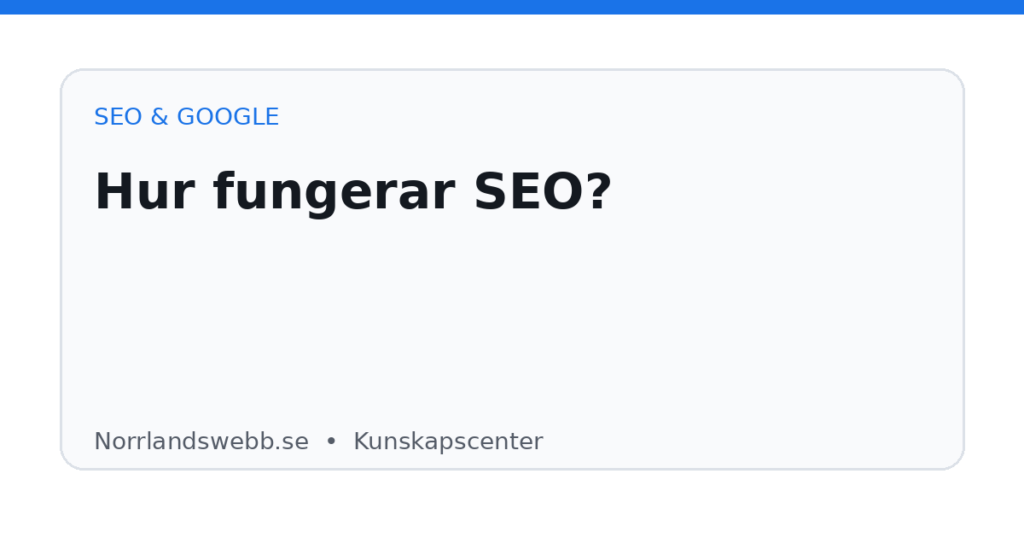 Hur fungerar SEO? Hur fungerar SEO? – illustrativ huvudbild