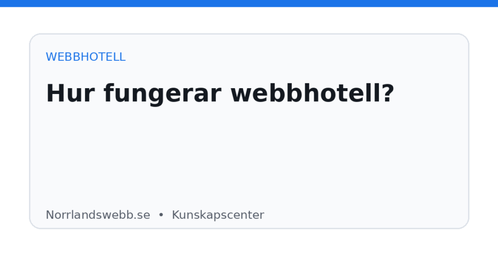 Hur fungerar webbhotell? – illustrativ huvudbild