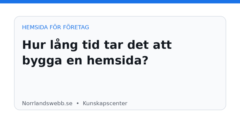 Hur lång tid tar det att bygga en hemsida? – illustrativ huvudbild