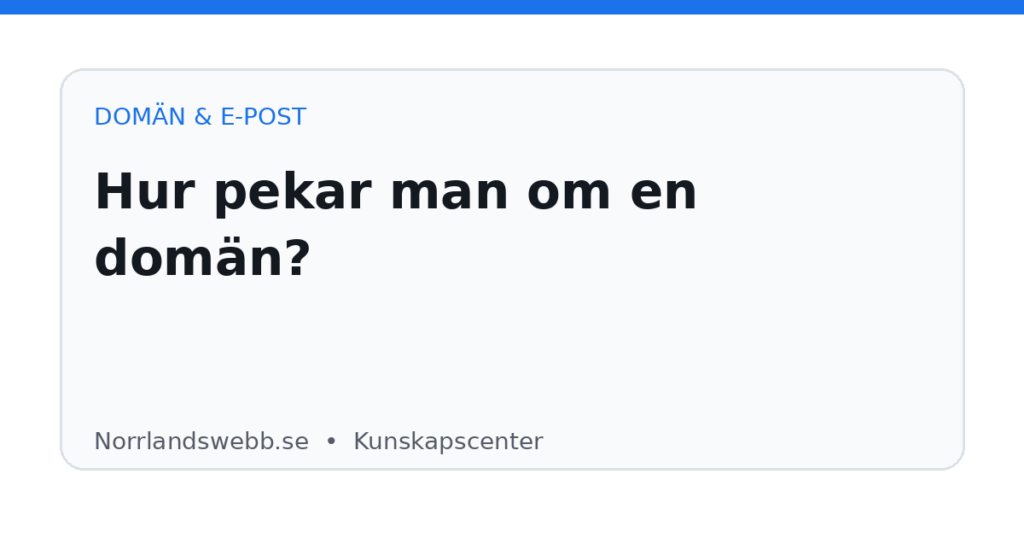 Hur pekar man om en domän? – illustrativ huvudbild