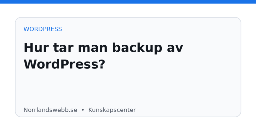 Hur tar man backup av WordPress? – illustrativ huvudbild