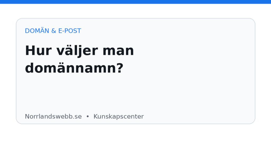 Hur väljer man domännamn? – illustrativ huvudbild