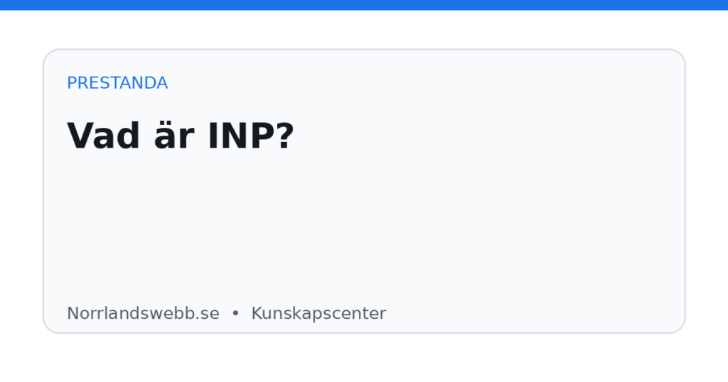 Vad är INP? Vad är INP? – illustrativ huvudbild