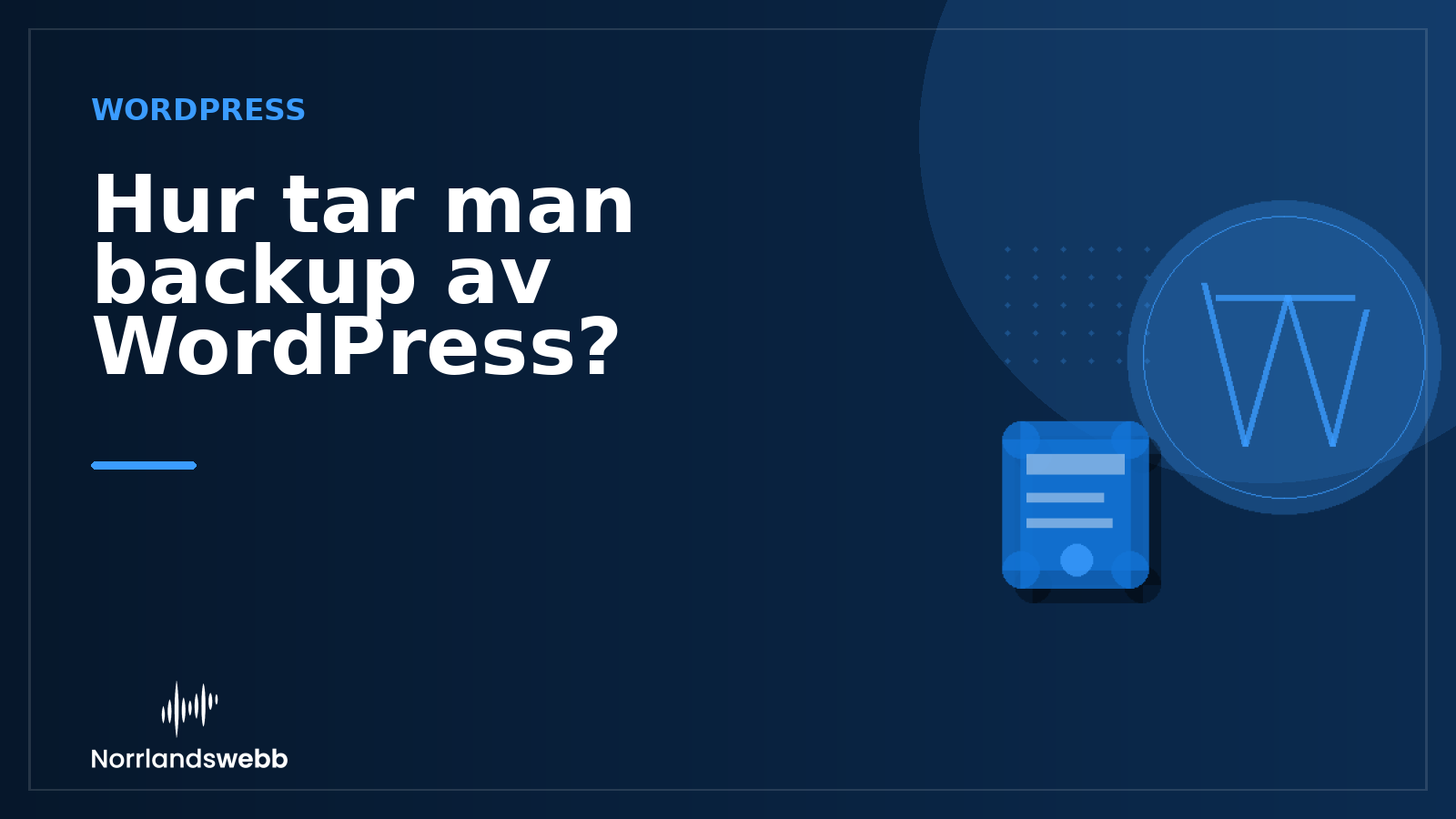 Hur tar man backup av WordPress? – illustrativ huvudbild