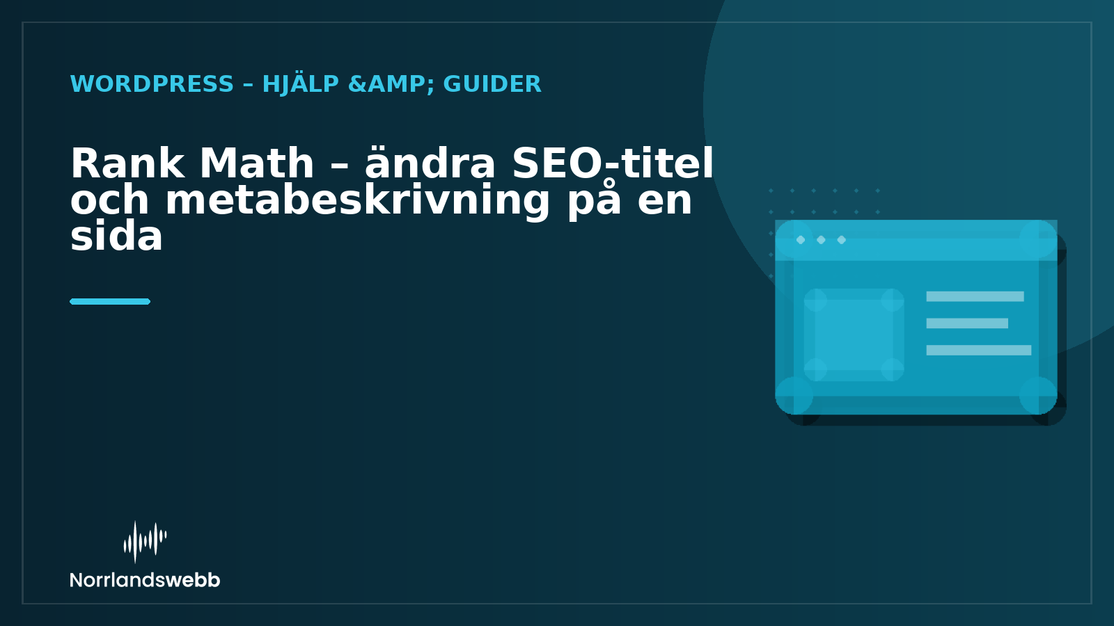 Rank Math – ändra SEO-titel och metabeskrivning på en sida – illustrativ huvudbild